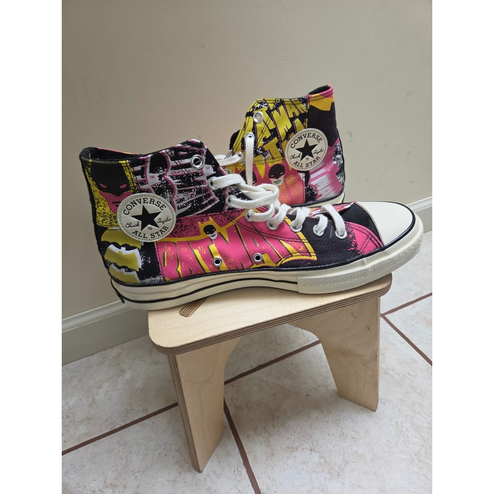 Converse Chuck 70 Hi Batman 80th Anniversary Pink Yellow Black Mens 10.5 167317C